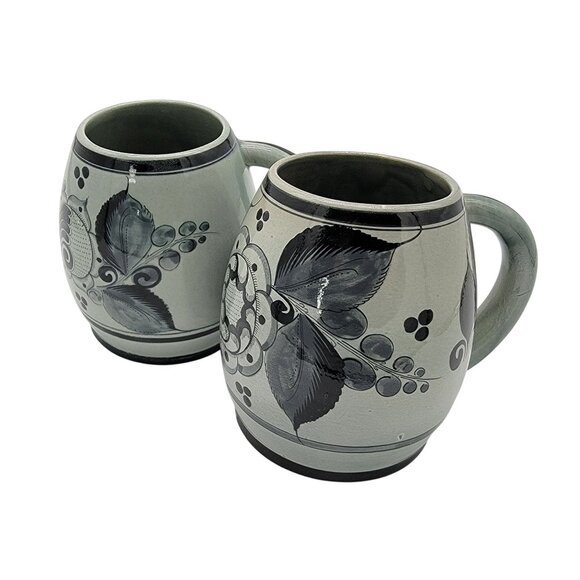 Ceramica Gomez Tonala Mexican Pottery Mugs Pair - Picture 1 of 12